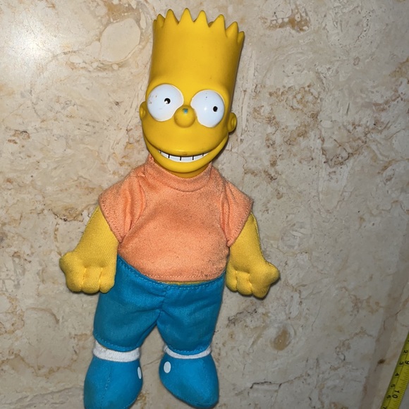Vintage 1990 The Simpsons Bart Simpson Stuffed Hard Head Plush - Picture 3 of 5